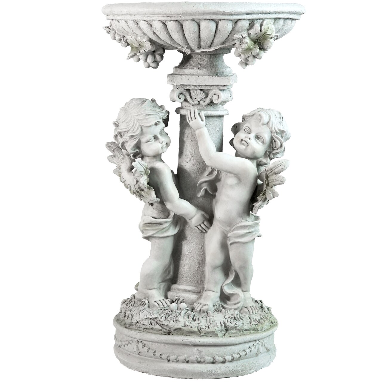 Northlight 19.25" Cherub Angels Pedestal Bird Bath Outdoor Garden Statue